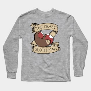 Crazy Sloth Man Tattoo Long Sleeve T-Shirt